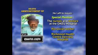 Venantius Joseph ~ Long Obituary-