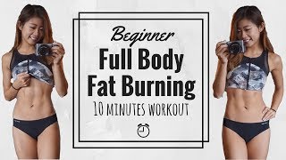 10 min Beginner Fat Burning HIIT Workout | Full Body No Equipment Routine