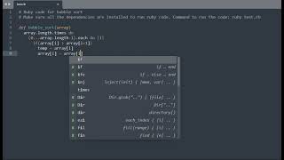 Ruby code for bubble sort