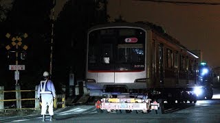 道路を走る東急5000系 5155号車廃車解体 陸送 ～最終整備→解体場搬入～