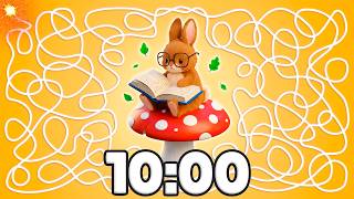 10 Minute [SPRING] Bunny Reading Timer 🐰📖✨ | Classroom Countdown with Music!