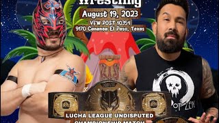 Lucha League Wrestling Presents The Luau: Undisputed Championship Match El Rayo vs CJ Campos