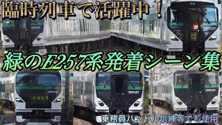 【臨時列車で活躍中】ハンドル訓練でも使用！E257系5000番台/5500番台発着シーン集/Green train.E257series.