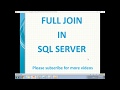 Full outer joins in sql | SQL Outer Joins