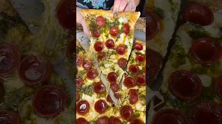 The PESTO PEPPERONI HOT HONEY PIZZA from Frank \u0026 Danny’s Pizza on Staten Island, NYC! #DEVOURPOWER