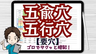 【最短記憶】『五兪穴・五行穴』要穴学習の究極ガイド｜⚠️概要欄に修正点あり🙇経絡経穴を効率的にゴロで覚える【要穴②】