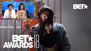 De'arra And Ken Have Emotional Reaction To Meek Mill's "Stay Woke" Performance | BET Awards 2018