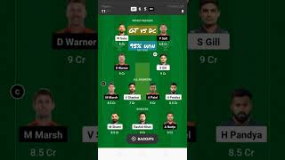 GT vs Dc playing11 Dream 11 team today match #shotrs #dream11 #ipl