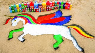 How to make Rainbow Flying Unicorn with Orbeez, Fanta, Mirinda, Coca Cola, Mentos and Popular Sodas