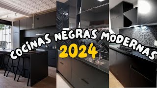 +100  Diseños de Cocinas Negras Modernas 2024 / Tendencias en Cocinas Negras