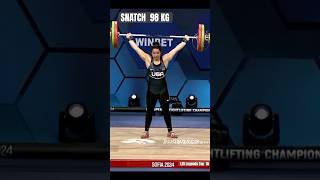 ## ALWINE Meredith (SNATCH 98 KG) W-71 kg 🏋️ European Weitghtlifting Championships 2024 👍🥰