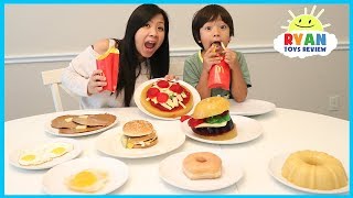 GUMMY FOOD VS REAL FOOD CHALLENGE McDonald's Fries Burgers taste test