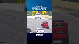 WATCH: Track loader leads police on slow speed pursuit on I-10 in Mobile. #mobile #chase #police