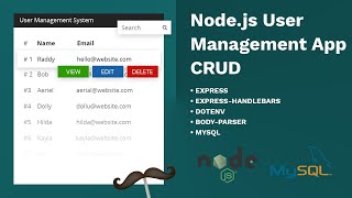 User Management System – Nodejs, Express, MySQL \u0026 Express-Handlebars