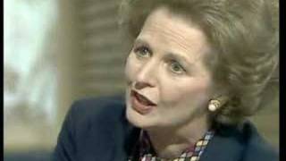 Margaret Thatcher talking about sinking the Belgrano