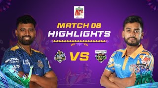 Match 08 | Highlights | Dhaka Capitals Vs Khulna Tigers