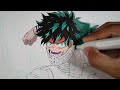 how to draw izuku midoriya one for all step by step tutorial