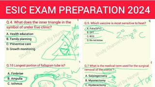 ESIC question paper for staff nurse||Practice Paper for ESIC||ESIC exam preparation 2024||