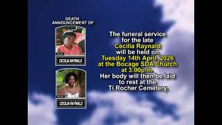 Cecilia Raynald ~ Short Obituary