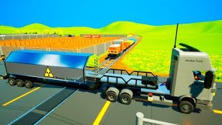 Radiation Waste Truck vs Lego Train - Brick Rigs - Realistic Crashes