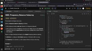 Weekly Contest 506 | Leetcode 3960 | Frequency Balance Subarray