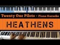 Twenty One Pilots - Heathens - LOWER Key (Piano Karaoke / Sing Along)