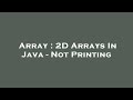 Array : 2D Arrays In Java - Not Printing