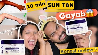 SANFE *instalite cream honest review😱|| 10 min me tan removed (sach ya jhuth ) 🤔 || Themenika