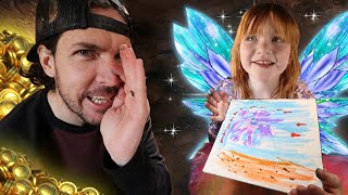 PiRATE DAD vs FAiRY ART!!  Crafts with Adley inside our Creative Cave! chocolate gold & lava volcano