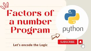 Factors of a number program using for loop & while loop in python || Python Tutorials for Beginners