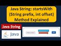Java String: startsWith(String prefix, int offset) Method Explained | Java Tutorial