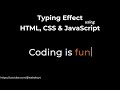 Create a Typing Effect with HTML, CSS & JavaScript in Just 10 Minutes!