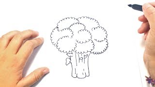 How to draw a Broccoli Step by Step | Broccoli Drawing Lesson