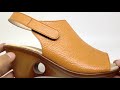 Sandal Sepatu Wanita Wedges Heels 7 cm Coklat Asli Kulit Sapi Garut