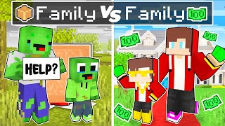 POOR Mikey's Family vs RICH Maizen's Family - Funny Story in Minecraft! (JJ and  TV)