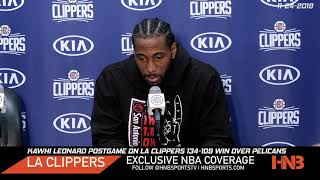 Kawhi Leonard on Lou Williams Hey Hey Hey & LA Clippers 134-109 beat Pelicans Postgame 11-24-2019