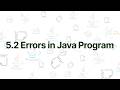 CMP 175 Java Unit 5.2 | Errors in Java Program Explained
