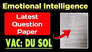 Emotional Intelligence Question Paper VAC: 2nd / 4th Semester DU SOL Ncweb Emotional Intelligence