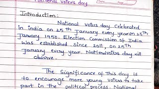 How to Write an Essay  on National voters day