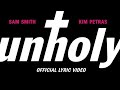 Sam Smith - Unholy (ft. Kim Petras) (LyricVideo) by lyrixcals.