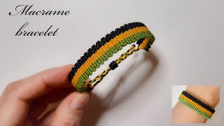 Macrame bracelet for beginners | Bracelet 3 colors | How to make simple macrame bracelet tutorial