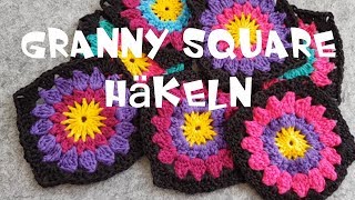 DIY ✿ Blumen Granny Square ✿ Granny Square häkeln ✿  Deutsche Anleitung ✿ Häkelanleitung