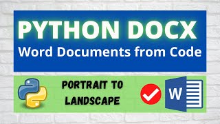 Wie man mit Python Word-Dokumente (Docx) erstellt | Landschaftsdarstellung