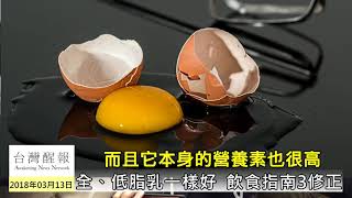 台灣醒報【全、低脂乳一樣好 飲食指南3修正】