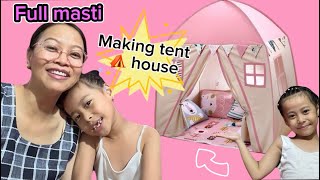 Aanie lai chahiyo tent ⛺️ house 🏠 || gharai yesari banayeu aama chori le 😍|| Family vlog