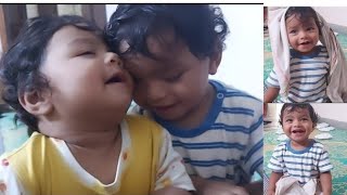 Bhai behen ka 2 minute ka pyar, fit ladai #twinbabyvideos #cutebaby