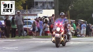 Daytona Beach Police Motorcycle Escorting VIPs to Parade