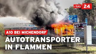 A10: Vollsperrung nach Lkw-Brand auf dem Berliner Ring