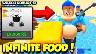 BUYING THE $20,000 ROBUX PET IN EATING SIMULATOR AND BECOMING MAX SIZE!! (Roblox)