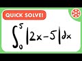 Definite Integral of The Absolute Value of 2x-5 from 0 to 5 | JK Math